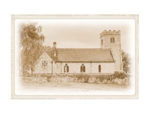 Vintage effect greeting card of St James' Church, Swarkestone, Derbyshire