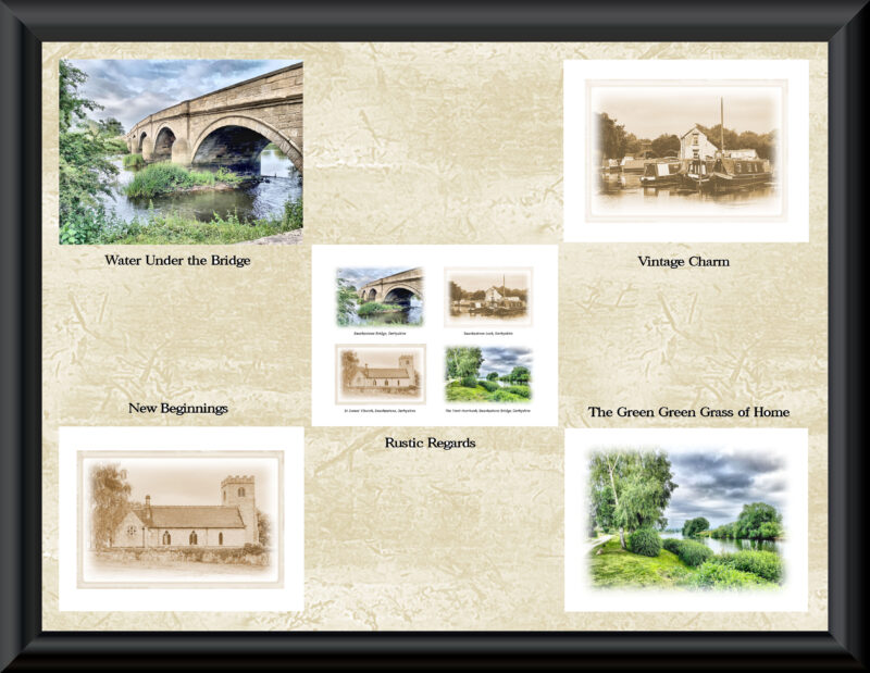 Five scenic cards depicting Swarkestone for £10. Includes Swarkestone Bridge and St James' Church